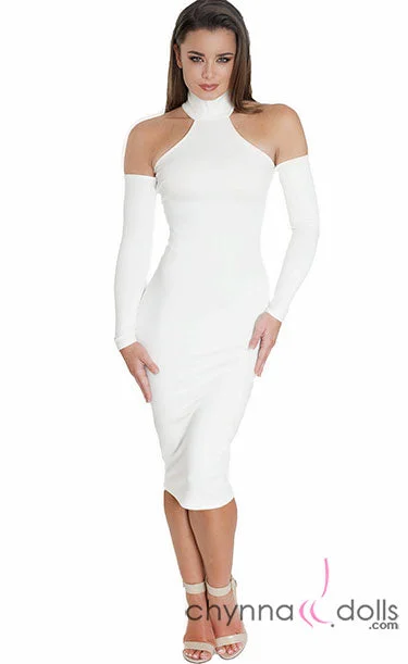 ladies-bodycon-dress-cotton-crisp-Kyla: Bodycon Midi Dress