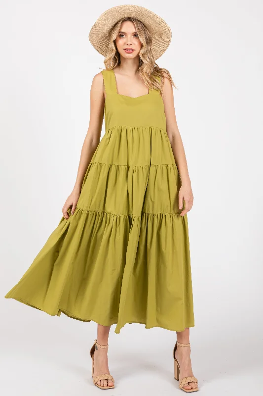 ladies-maxi-dress-photo-petal-Lime Tiered Maxi Dress