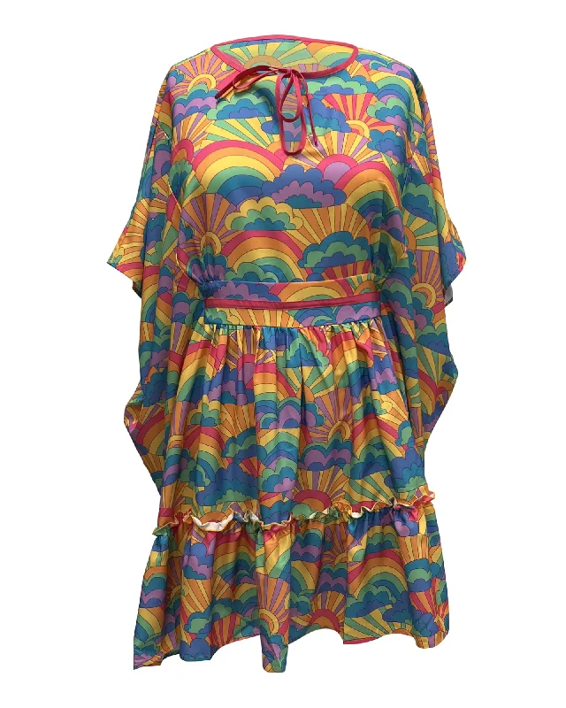 ladies-mini-dress-sexy-sway-Smak Parlor Happy Groovy Rainbows Mini Caftan | Rainbow