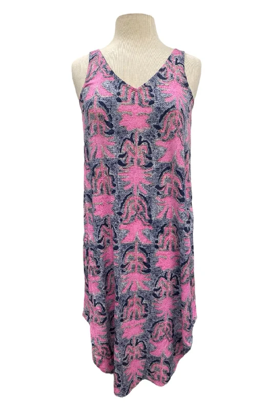 Women's midi dress gash glow -NIC+ZOE Pink/Multi Petal Patch Live In Sleeveless Midi Tank Dress S241977