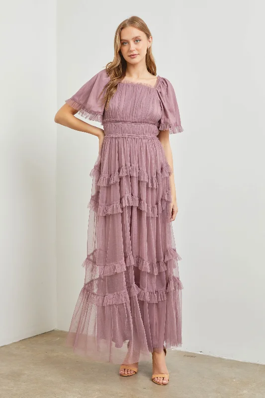 ladies-maxi-dress-trendy-twirl-Dusty Lavender Tulle Maxi Dress