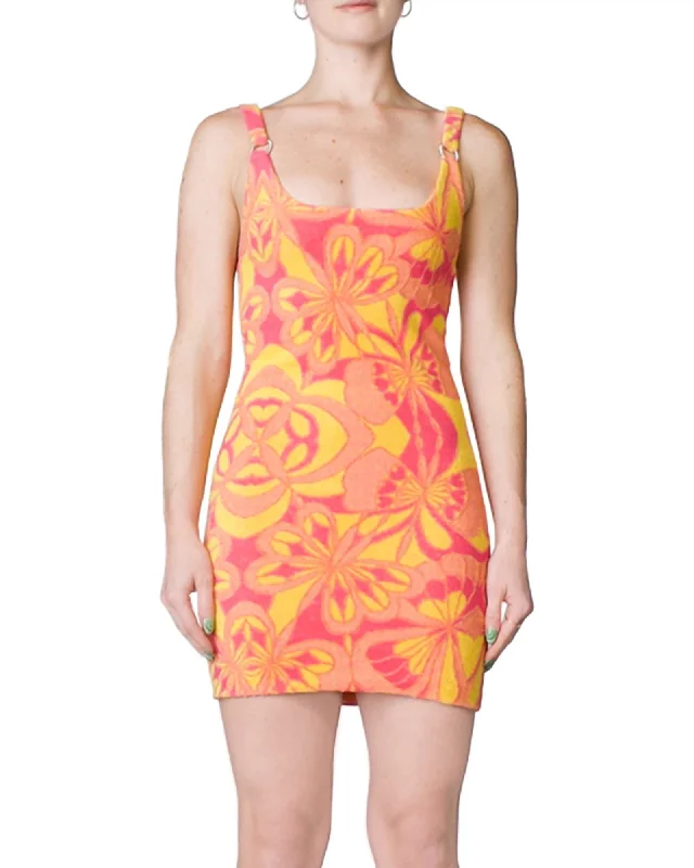 ladies-mini-dress-travel-twang-Open Back Terry Mini Dress in Pink Lemonade | Pink Lemonade