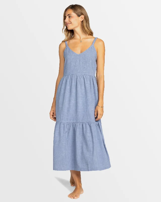 Women's midi dress bow pop -Womens Waiting Line Midi Dress