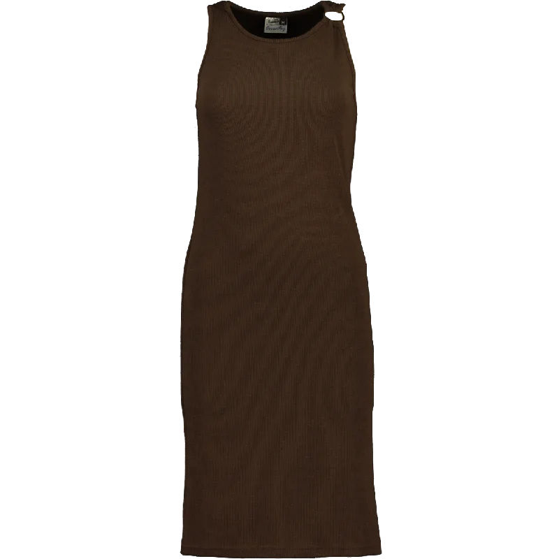 ladies-bodycon-dress-sand-sleek-Knit Bodycon Dress