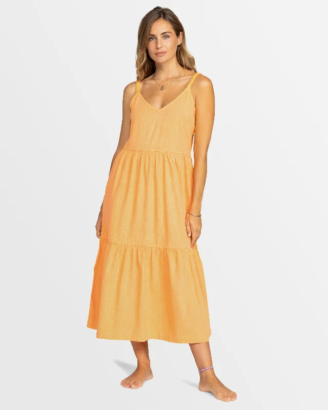 Women's midi dress lax pop -Womens Waiting Line Midi Dress