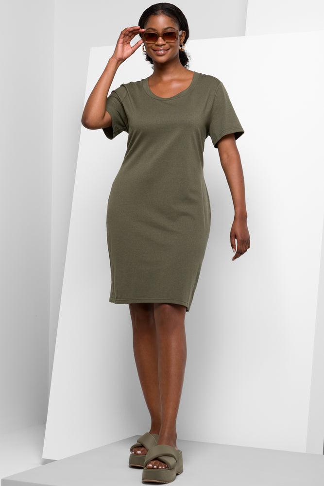 ladies-bodycon-dress-sepia-sass-Bodycon Dress Dark Green