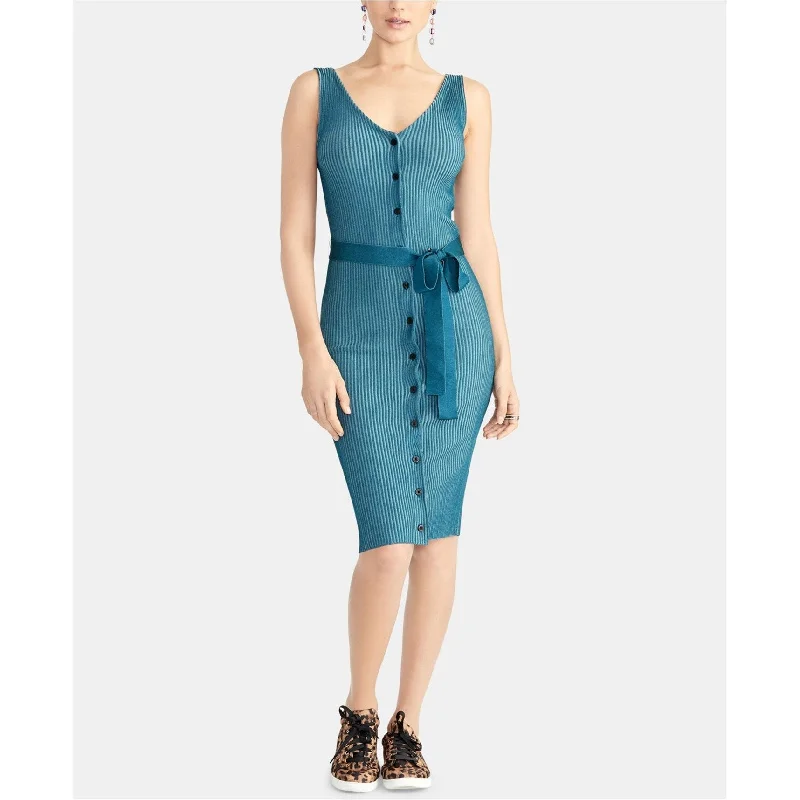 ladies-bodycon-dress-seafoam-snap-Rachel Roy Womens Bodycon Sweater Dress, Blue, Medium