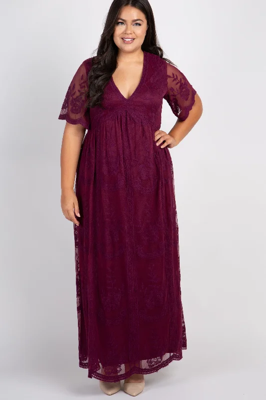 ladies-maxi-dress-subtle-sweep-PinkBlush Burgundy Lace Mesh Overlay Plus Maxi Dress