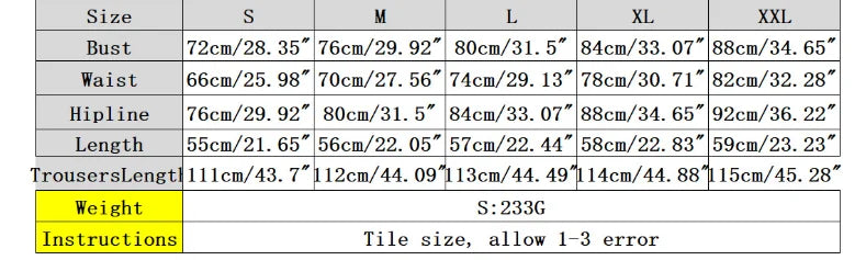 size chart