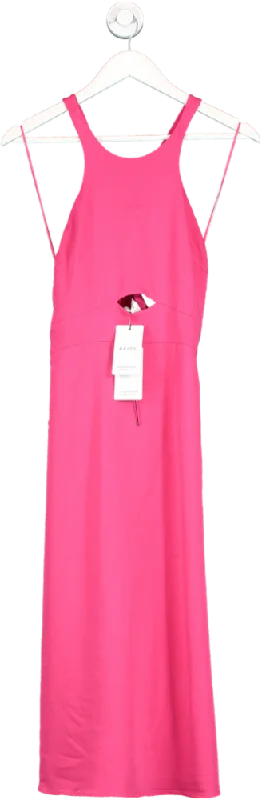 ladies-bodycon-dress-cotton-crisp-REISS Pink Vienna Occasion Bodycon Dress UK 10