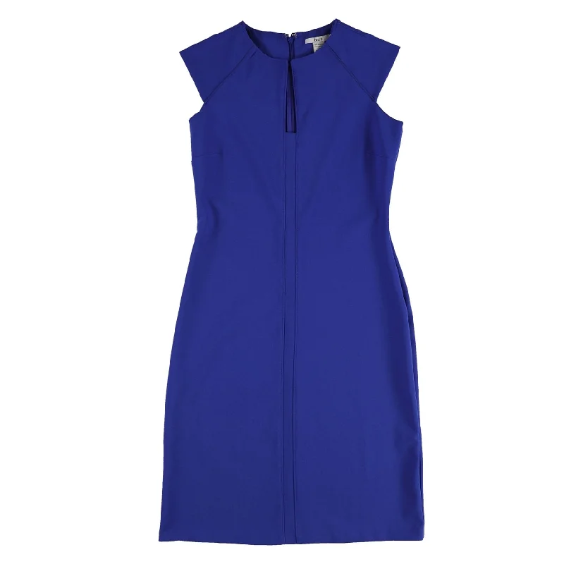 ladies-bodycon-dress-sapphire-snap-bar III Womens Split-Neck Bodycon Dress, Blue, Small