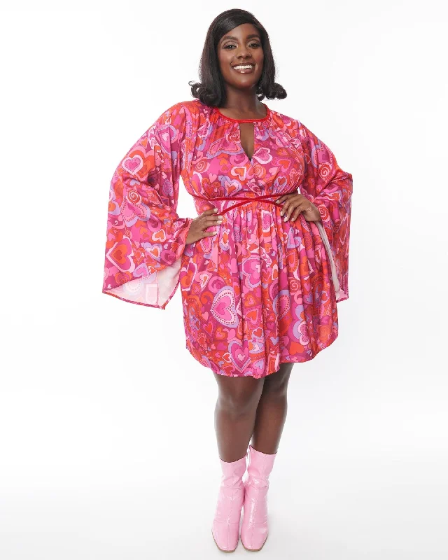 ladies-mini-dress-dainty-dusk-Smak Parlour Plus Size Pink Psychedelic Hearts Mini Dress | Pink Psychedelic Hearts