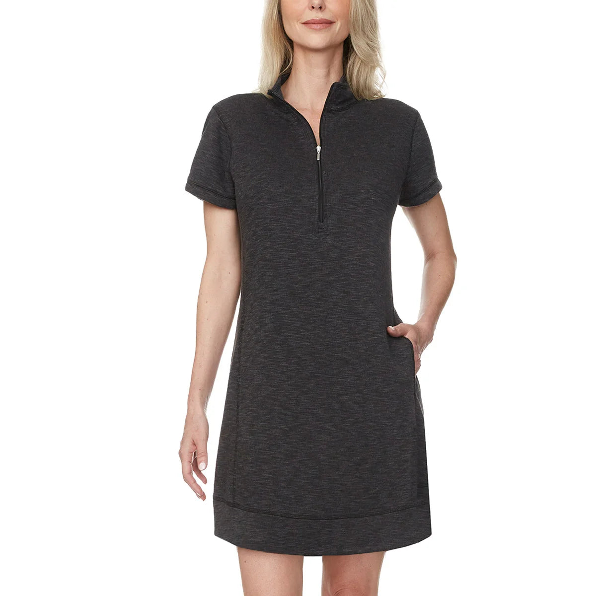 ladies-mini-dress-sophisticated-skip-Legendary Outfitters Women's Cotton Blend Quarter Zip Casual Mini Dress