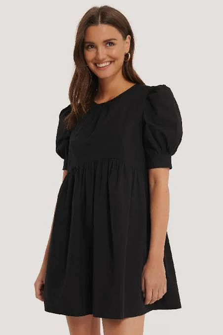 ladies-mini-dress-velvet-vamp-Cotton Short Sleeve Mini Dress Black