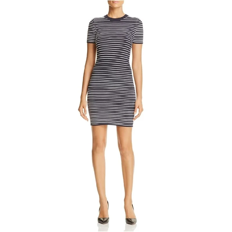 ladies-bodycon-dress-sleeveless-sleek-Michael Kors Womens Ottoman Stripe Bodycon Dress, Blue, X-Large