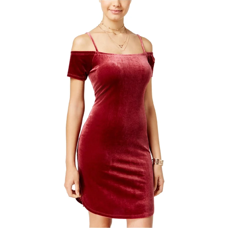 ladies-bodycon-dress-scoop-sleek-Planet Gold Womens Velvet Bodycon Dress, Red, X-Small