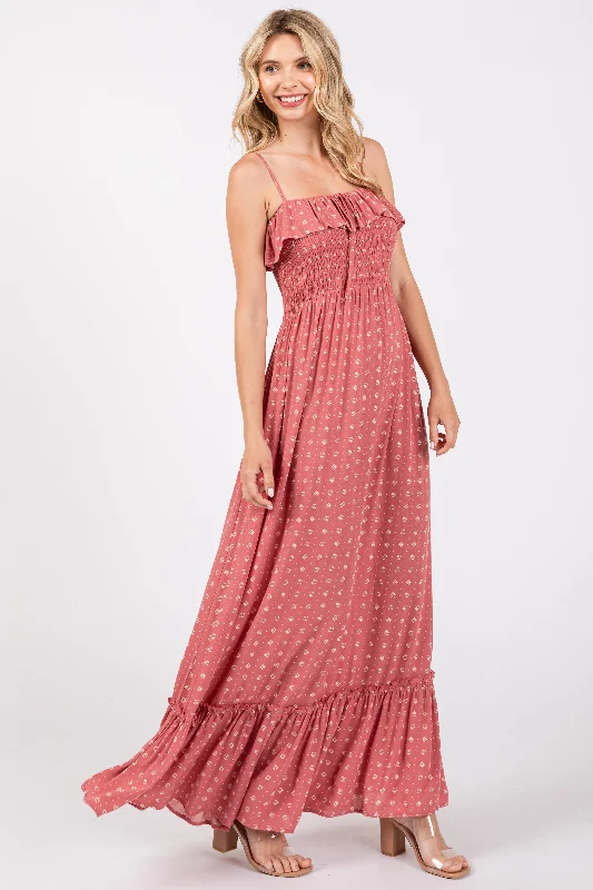 ladies-maxi-dress-indigo-illume-Mauve Smocked Sleeveless Floral Maxi Dress