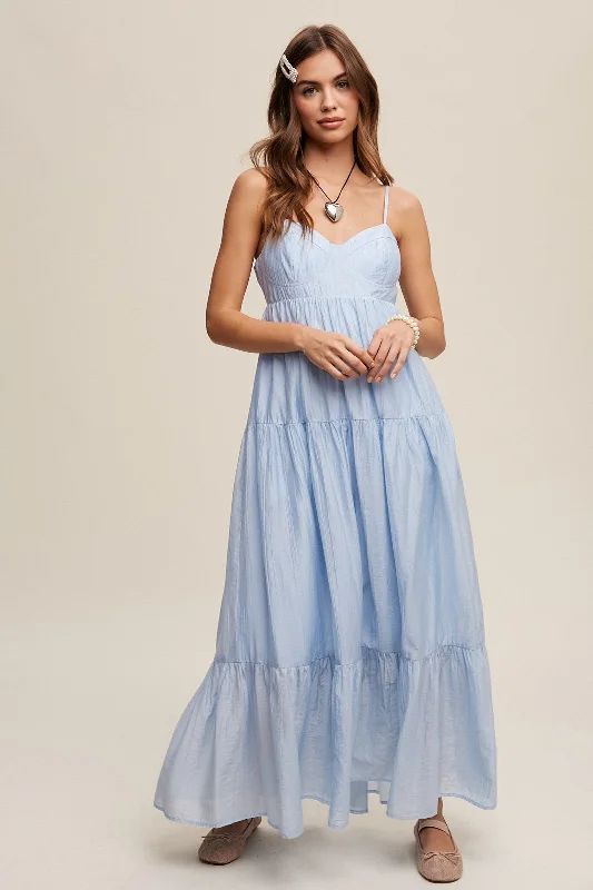 ladies-maxi-dress-pastel-prance-Light Blue Sleeveless Tiered Maxi Dress