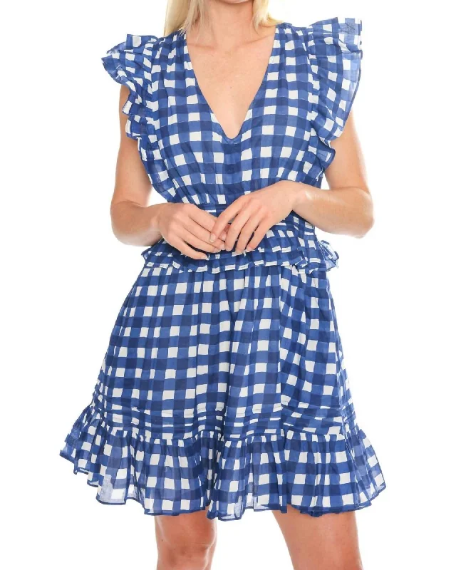 ladies-mini-dress-crimson-cool-Benny Mini Dress in Painterly Gingham | Painterly Gingham