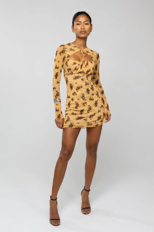 ladies-mini-dress-thigh-high-thrill-Laurel Mini in Dandelion