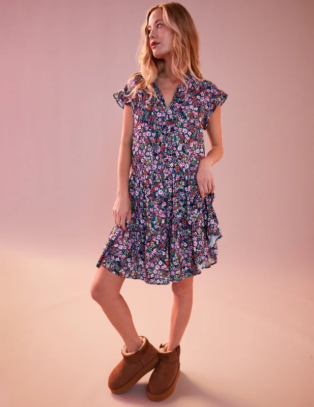 ladies-mini-dress-girls-glow-Sundry Mini Field Dress in Deep Navy