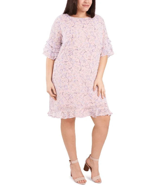 ladies-mini-dress-stretchy-skip-Dominique Ruffled Dress | 616-MOUNTAIN ROSE