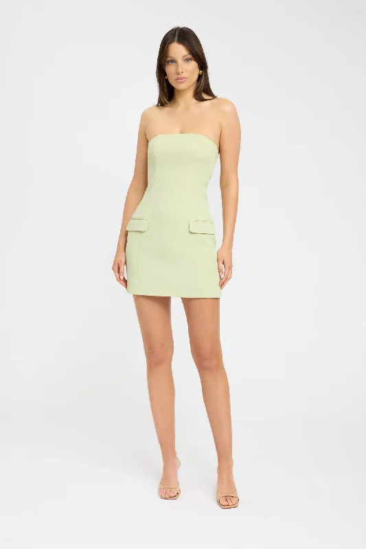 ladies-mini-dress-a-line-airy-Oyster Pocket Mini Dress