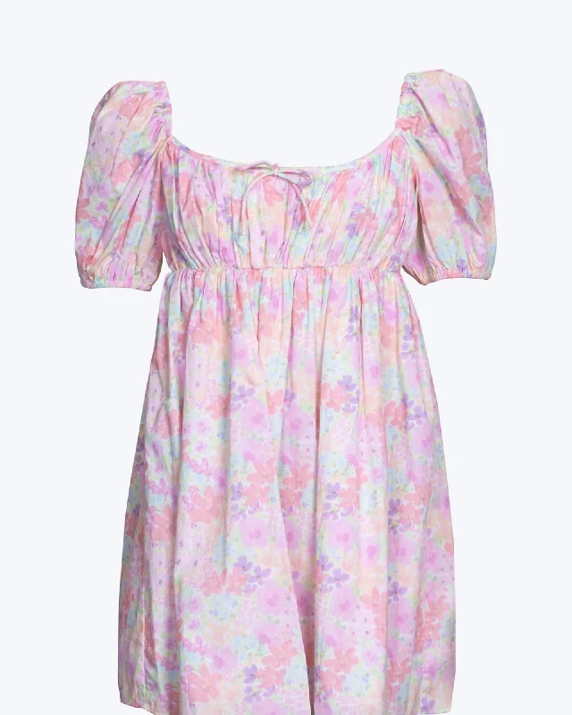 ladies-mini-dress-effortless-edge-Kennedy Floral-Print Open-Back Cotton-Poplin Mini Dress in Light Pink Floral | Light Pink Floral