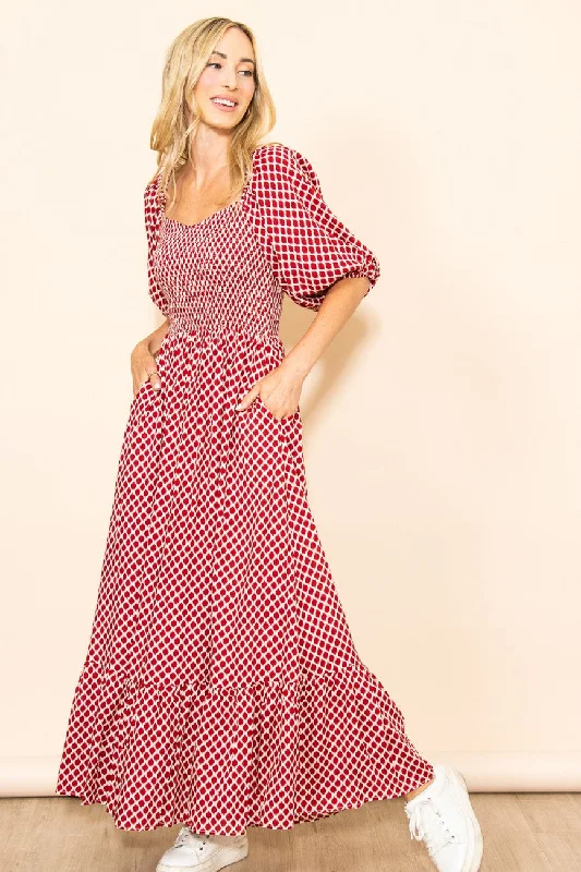 ladies-maxi-dress-tie-front-tide-Red Sweetheart Neck Extra Wide Flowy Maxi Dress