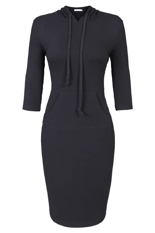 Iyasson Bodycon Mini Hoodie Dress