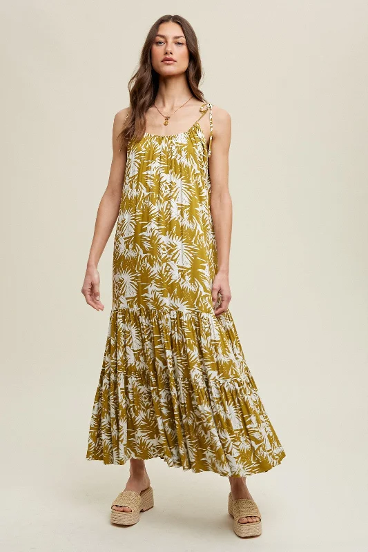 ladies-maxi-dress-wine-whisper-Dark Yellow Printed Maxi Dress