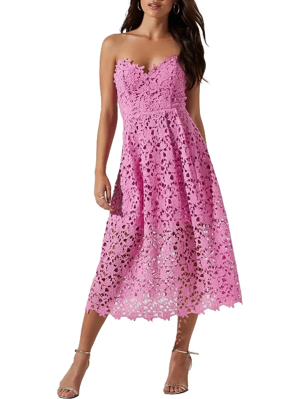 Women's party dress bud glow -Anaya Womens Crochet Midi Cocktail and Party Dress