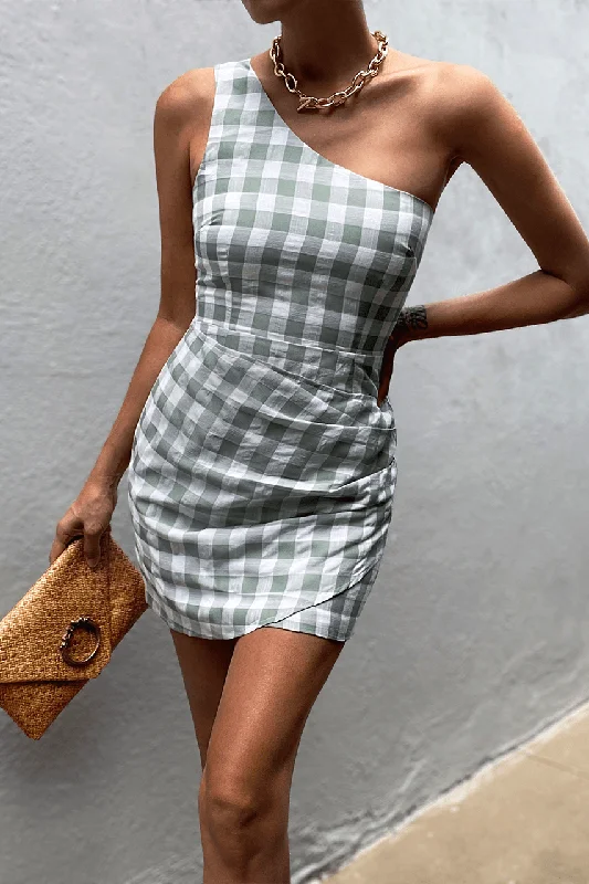 ladies-mini-dress-square-sway-Tegan Mini Dress - Sage Check