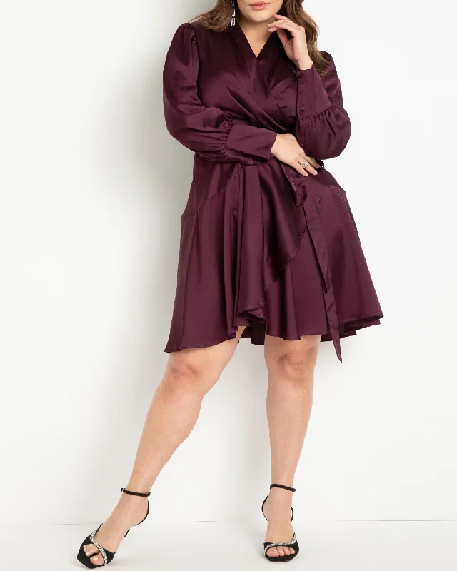 ladies-mini-dress-edgy-ember-Mini Satin Wrap Dress | Potent Purple