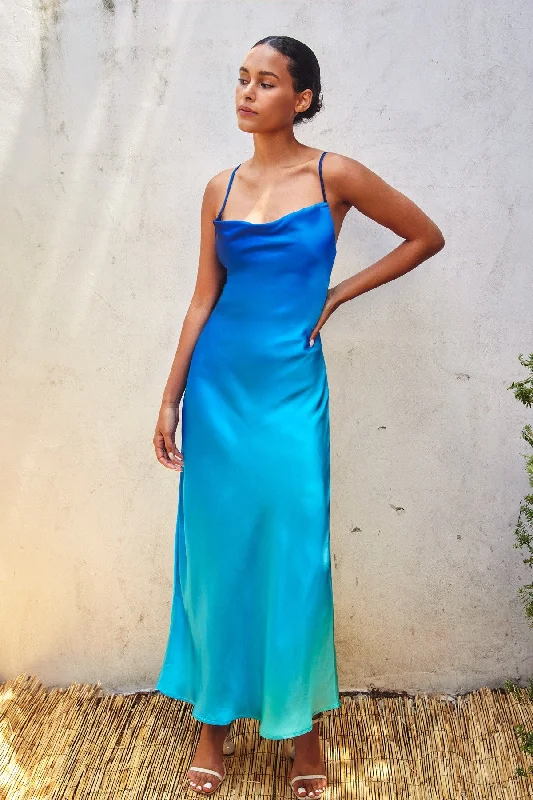 ladies-maxi-dress-90s-nimbus-Blue Ombre Criss Cross Back Maxi Dress