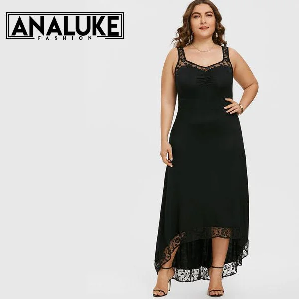 Women's party dress keen flair -Plus Size Low Maxi Elegant Party Dress