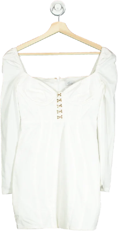 ladies-bodycon-dress-wrap-wink-Oh Polly White Long Sleeve Bodycon Dress UK 8