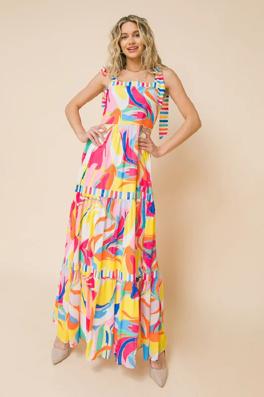 Women's party dress lush glow -TEA PARTY WOVEN MAXI DRESS