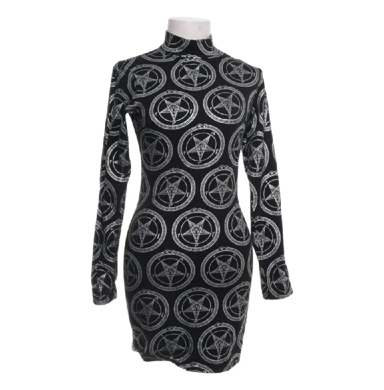 ladies-bodycon-dress-opal-oomph-NWT Sigil of Baphomet Bodycon Mini Dress Mock Neck - Resurrect